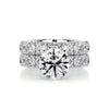 3.65 Carat Round Halo Moissanite Bridal ring Wedding set