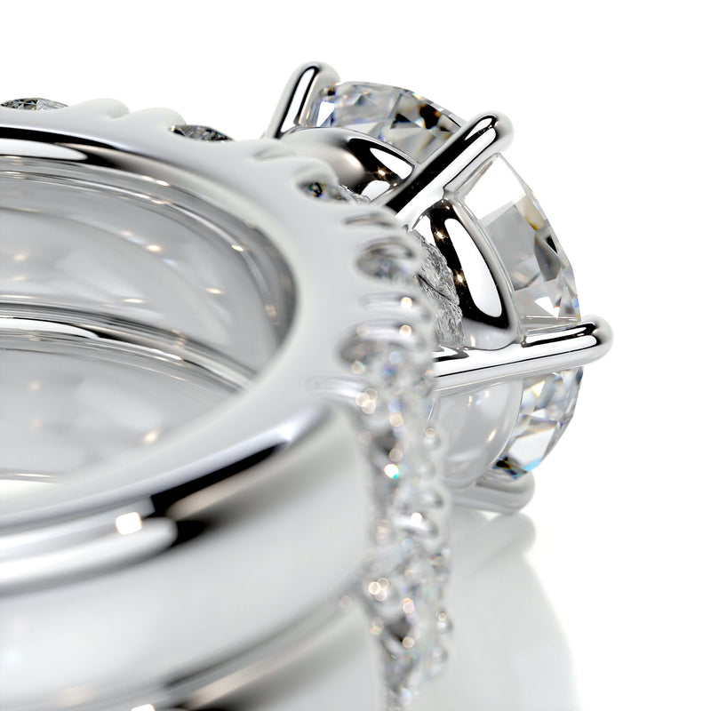 3.65 Carat Round Halo Moissanite Bridal ring Wedding set