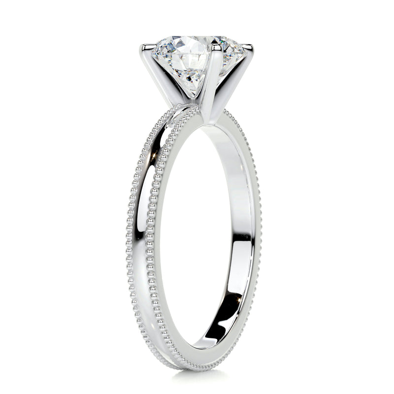 2.3 Carat Round Cut Moissanite Solitaire Engagement Ring