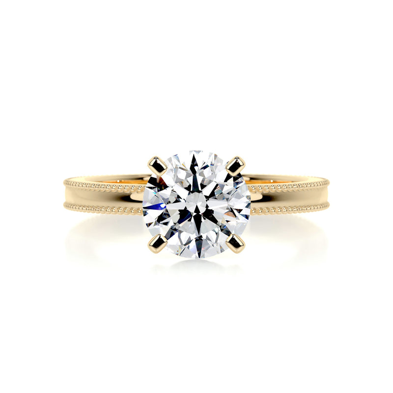 2.3 Carat Round Cut Moissanite Solitaire Engagement Ring