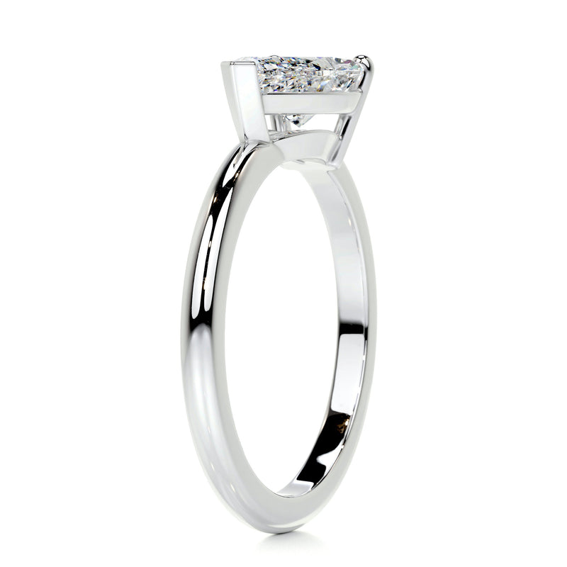 1.33 carat Pear East West Solitaire Moissanite Engagement Ring