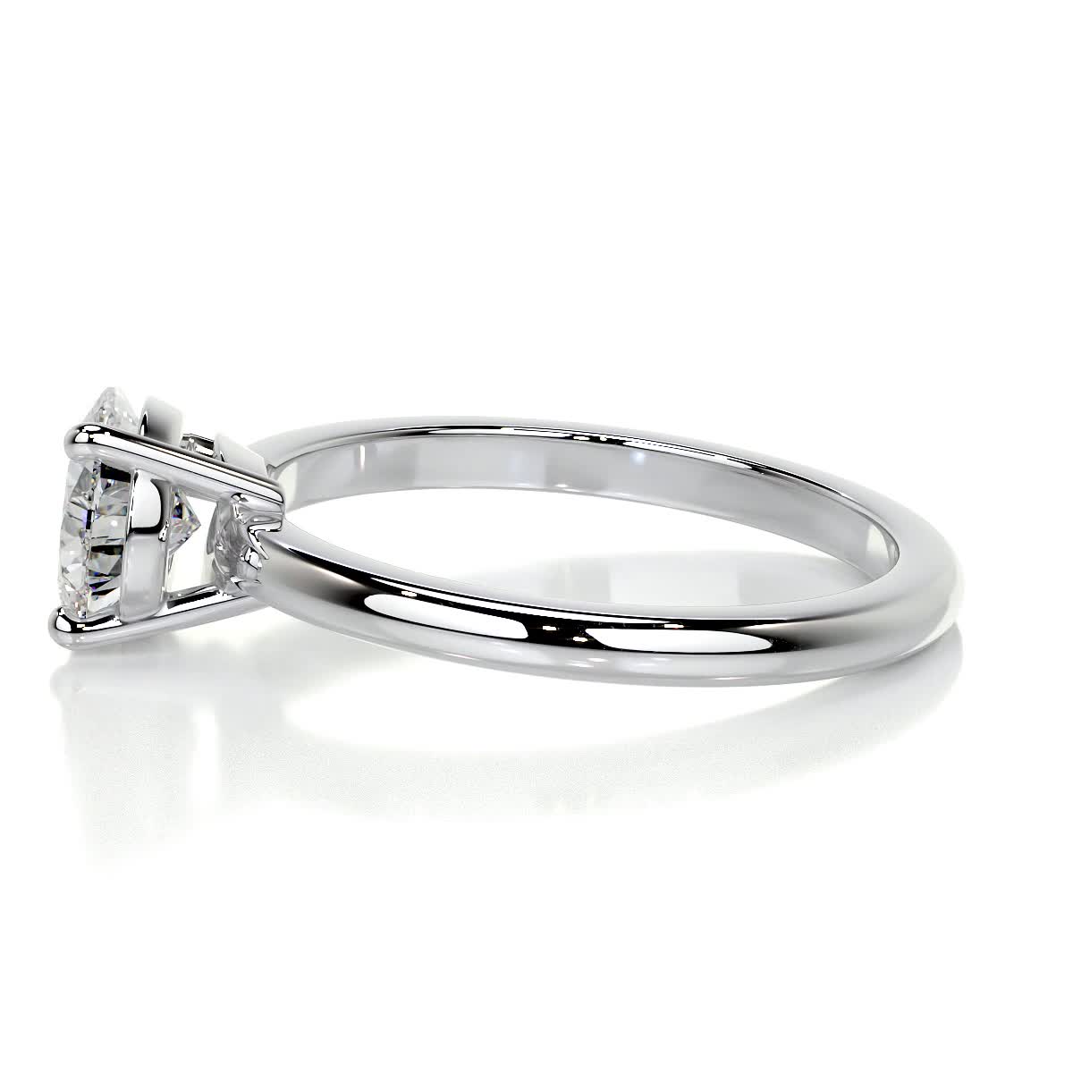 1.33 carat Pear East West Solitaire Moissanite Engagement Ring