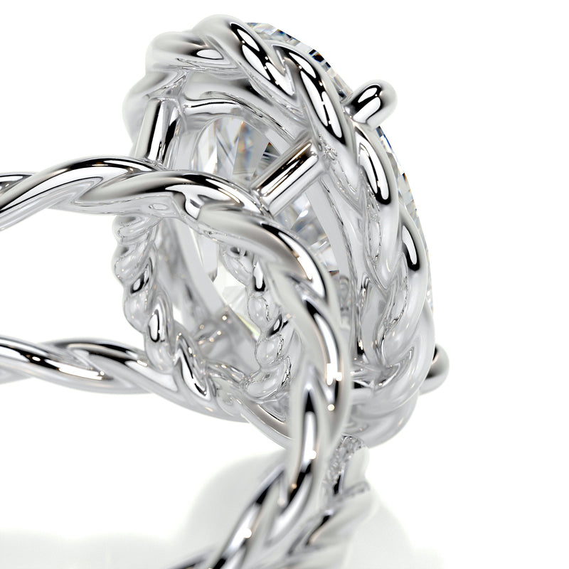 3.75 Carat OvaTwisted Rope Diamond Engagement Ring