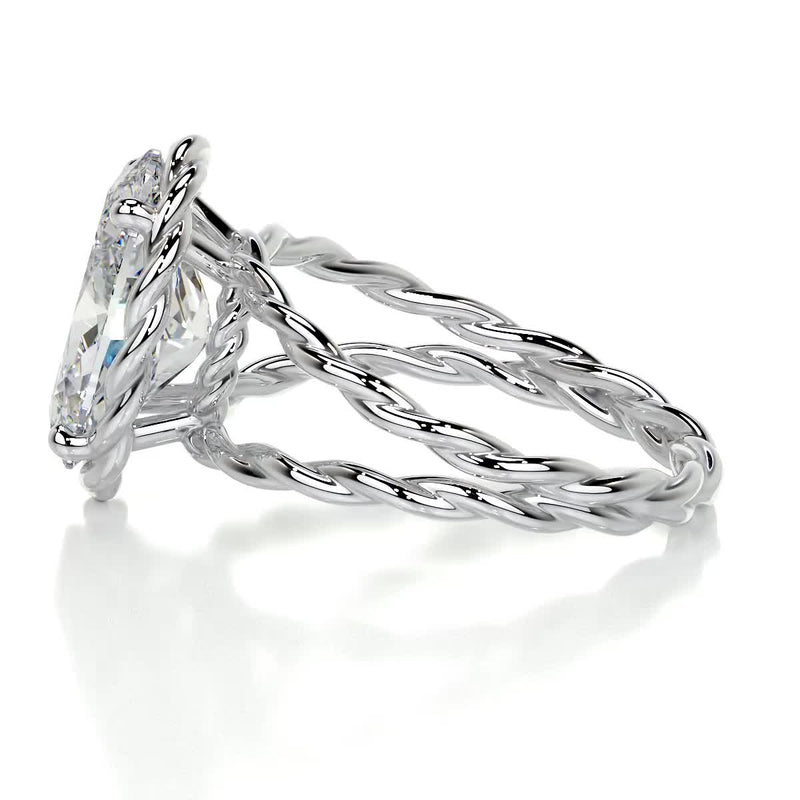 3.75 Carat OvaTwisted Rope Diamond Engagement Ring