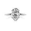 2.72 Carat Oval Solitaire Dainty Moissanite Engagement Ring