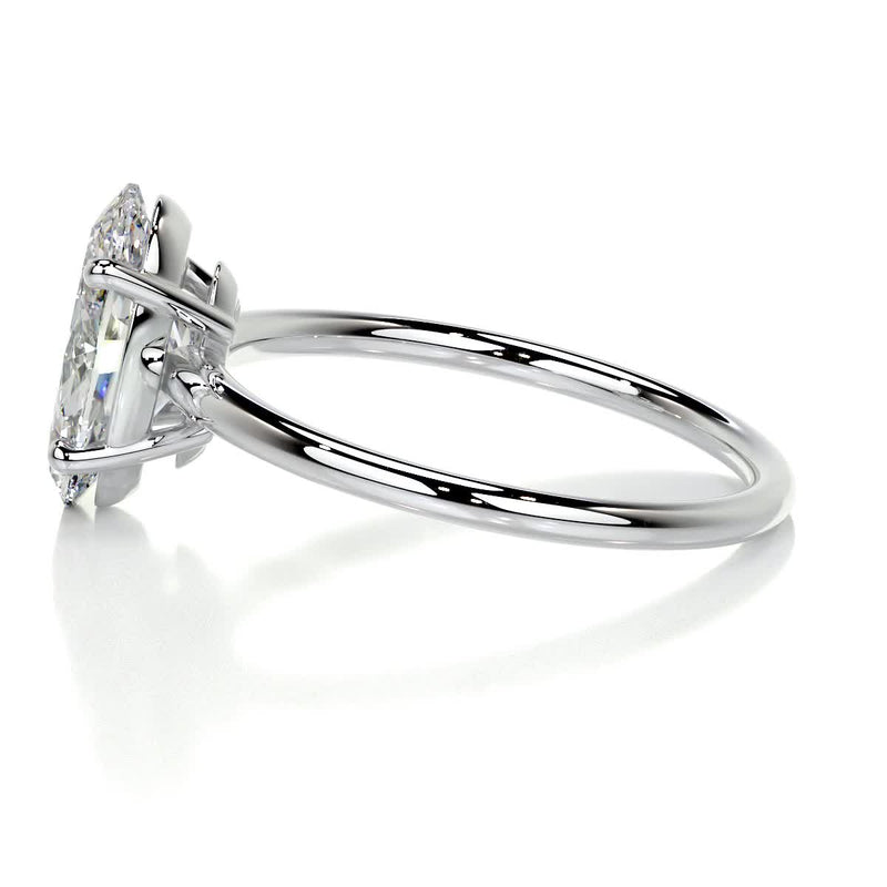 2.72 Carat Oval Solitaire Dainty Moissanite Engagement Ring