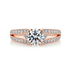 2.90 Carat Split Shank Round Cut Moissanite Diamond Engagement Ring