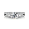 2.90 Carat Split Shank Round Cut Moissanite Diamond Engagement Ring