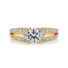 2.90 Carat Split Shank Round Cut Moissanite Diamond Engagement Ring