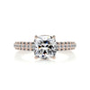 3.34 Carat Cushion Triple Pave Hidden Halo Moissanite Engagement Ring
