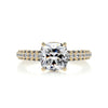 3.34 Carat Cushion Triple Pave Hidden Halo Moissanite Engagement Ring