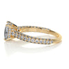 3.34 Carat Cushion Triple Pave Hidden Halo Moissanite Engagement Ring