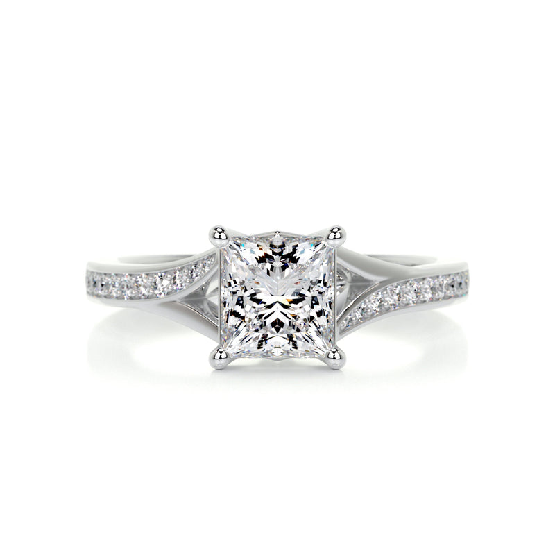 1.15 ct Princess Split Shank Moissanite Engagement Ring