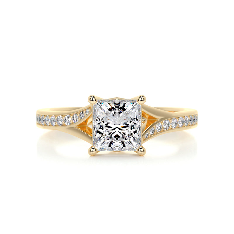 1.15 ct Princess Split Shank Moissanite Engagement Ring