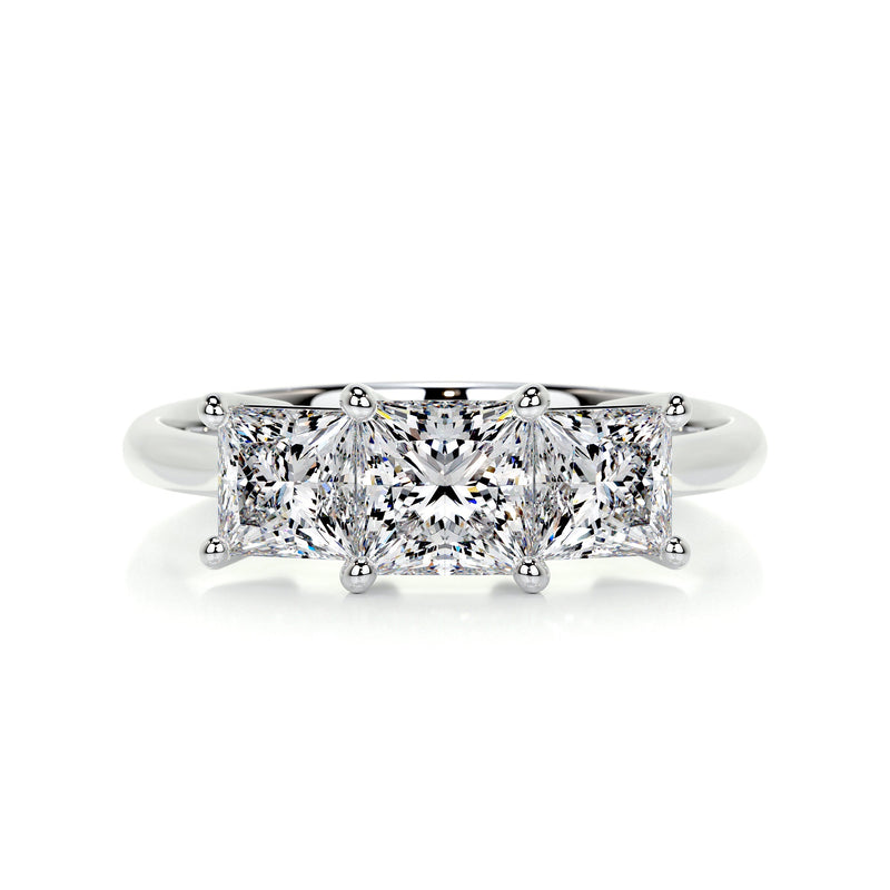 3.5 Carat Princess Three Stone Moissanite Engagement Ring
