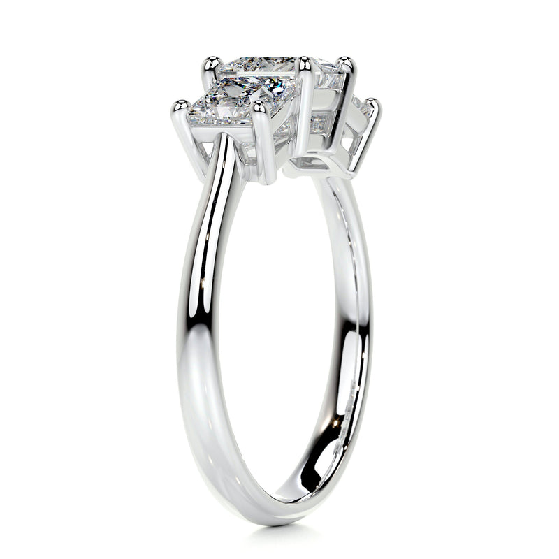 3.5 Carat Princess Three Stone Moissanite Engagement Ring
