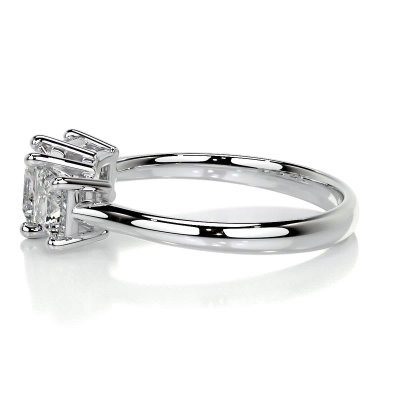 3.5 Carat Princess Three Stone Moissanite Engagement Ring