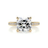 3.0 Carat Cushion cut Moissanite Triple Pave Channel Set Engagement Ring