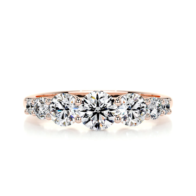 4.0 Carat Seven Brilliant Round Moissanite Engagement Ring