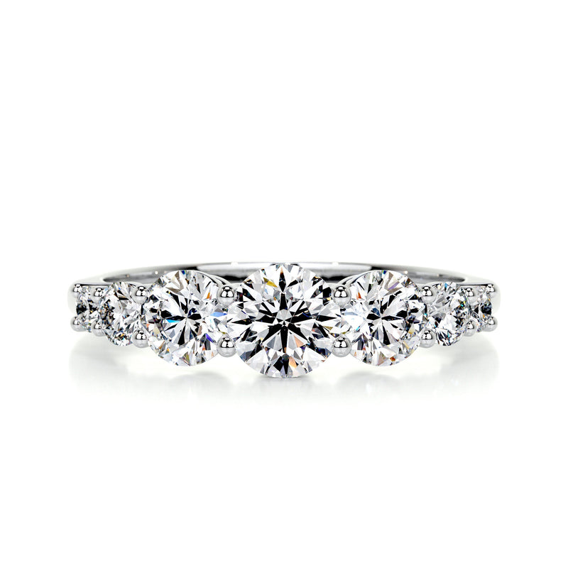 4.0 Carat Seven Brilliant Round Moissanite Engagement Ring