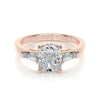 1.8 ct Cushion Moissanite Three Stone Engagement Ring