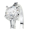 1.8 ct Cushion Moissanite Three Stone Engagement Ring