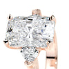 5.50 ct Radiant Three stone Moissanite Engagement Ring