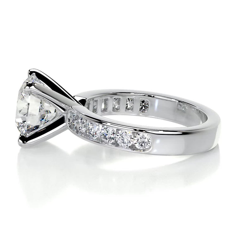 4.05 Carat Pavé Round Channel Setting Moissanite Engagement Ring