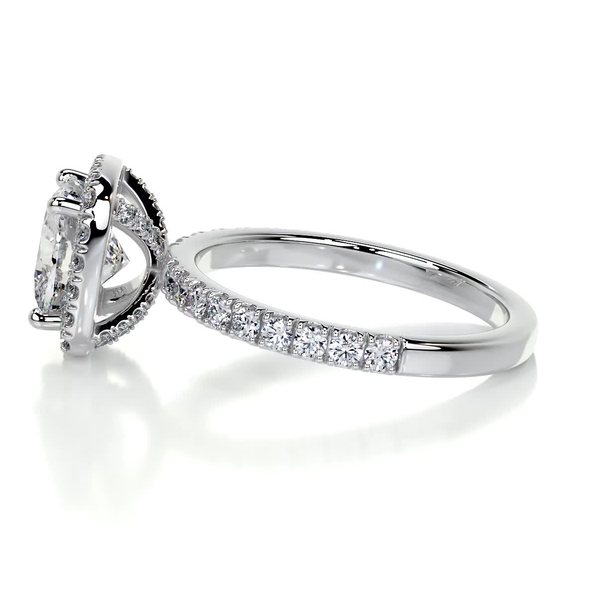 2.3 Carat Cushion Halo Moissanite  Engagement Ring