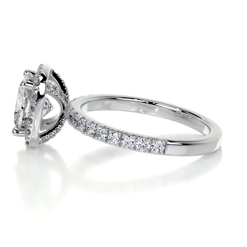 2.3 Carat Cushion Halo Moissanite  Engagement Ring