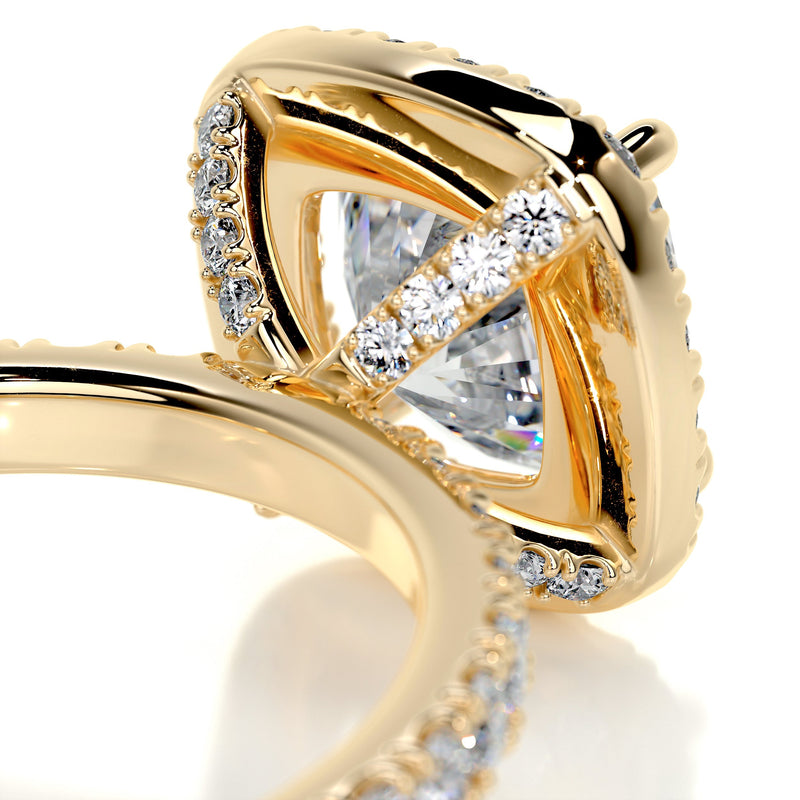 2.3 Carat Cushion Halo Moissanite  Engagement Ring