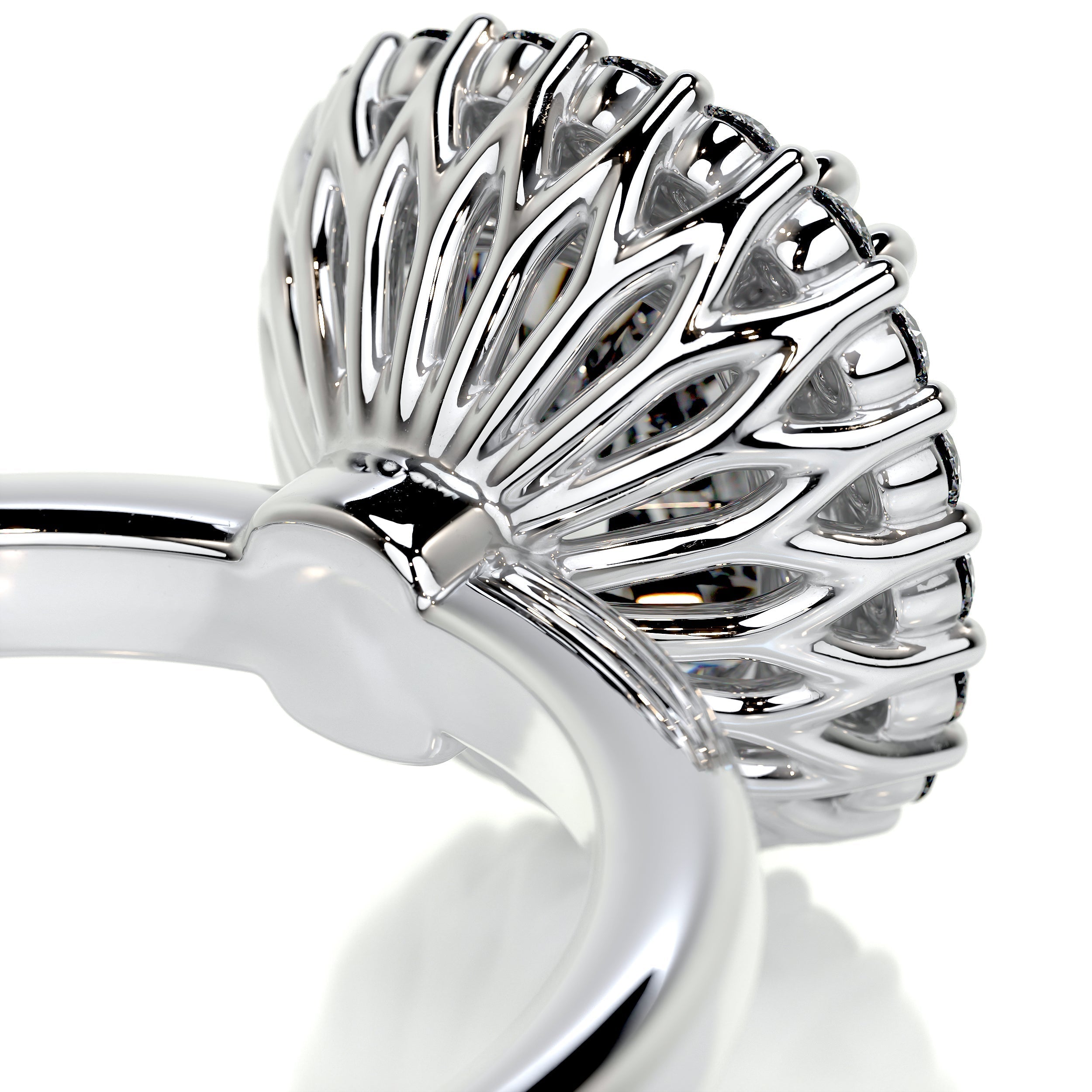 2.15 Carat Cushion Honey Flower Moissanite Engagement Ring