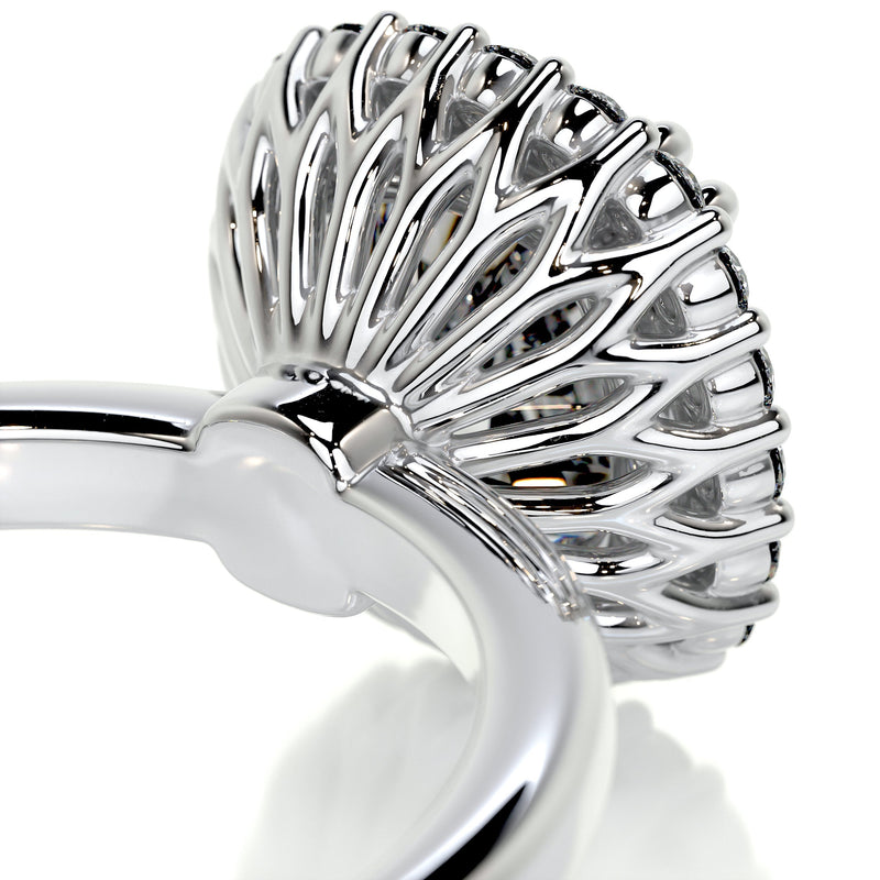 2.15 Carat Cushion Honey Flower Moissanite Engagement Ring