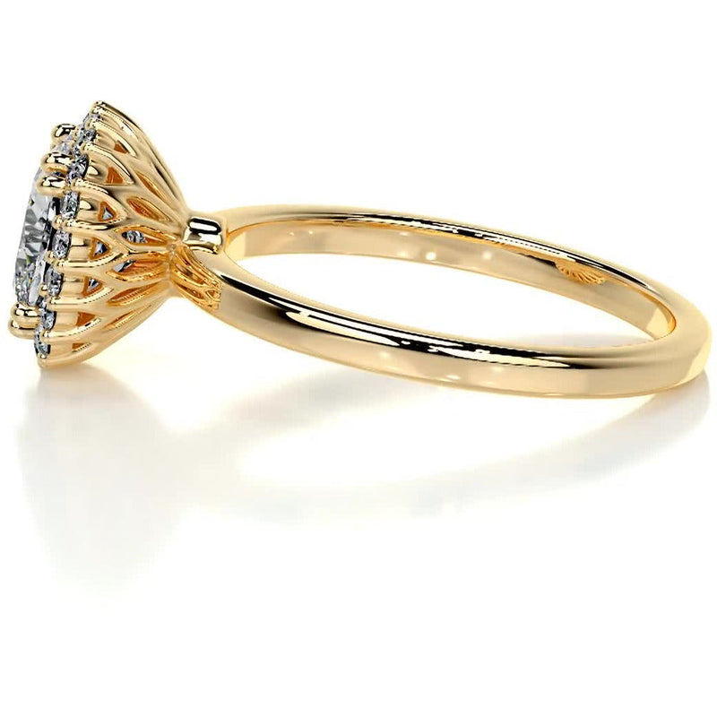 2.15 Carat Cushion Honey Flower Moissanite Engagement Ring
