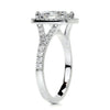 3.95 Carat Cushion Split Halo Moissanite  Engagement Ring