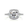 2.10 Carat Round Halo Split Moissanite Engagement Ring