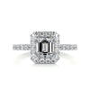 1.5 Carat Emerald Halo Moissanite Engagement Ring