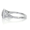 2.15 Carat Princess Halo Spilt Moissanite Engagement Ring