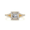 2.15 Carat Princess Halo Spilt Moissanite Engagement Ring