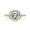 2.05 Oval Cut Diamond Halo East West Engagement Ring