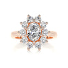 2.92 Carat Oval Sunflower Halo Moissanite Engagement Ring
