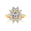2.92 Carat Oval Sunflower Halo Moissanite Engagement Ring
