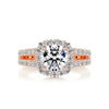 2.8 Carat Duology Halo Round Halo Moissanite Engagement Ring
