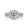 2.8 Carat Duology Halo Round Halo Moissanite Engagement Ring