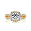 2.8 Carat Duology Halo Round Halo Moissanite Engagement Ring