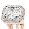 3.50 ct Radiant Halo Split Shank Moissanite Engagement Ring