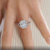 3.50 ct Radiant Halo Split Shank Moissanite Engagement Ring