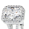 3.50 ct Radiant Halo Split Shank Moissanite Engagement Ring