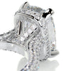 3.6 carat Radiant Hidden Halo Triple Pave Moissanite Engagement Ring