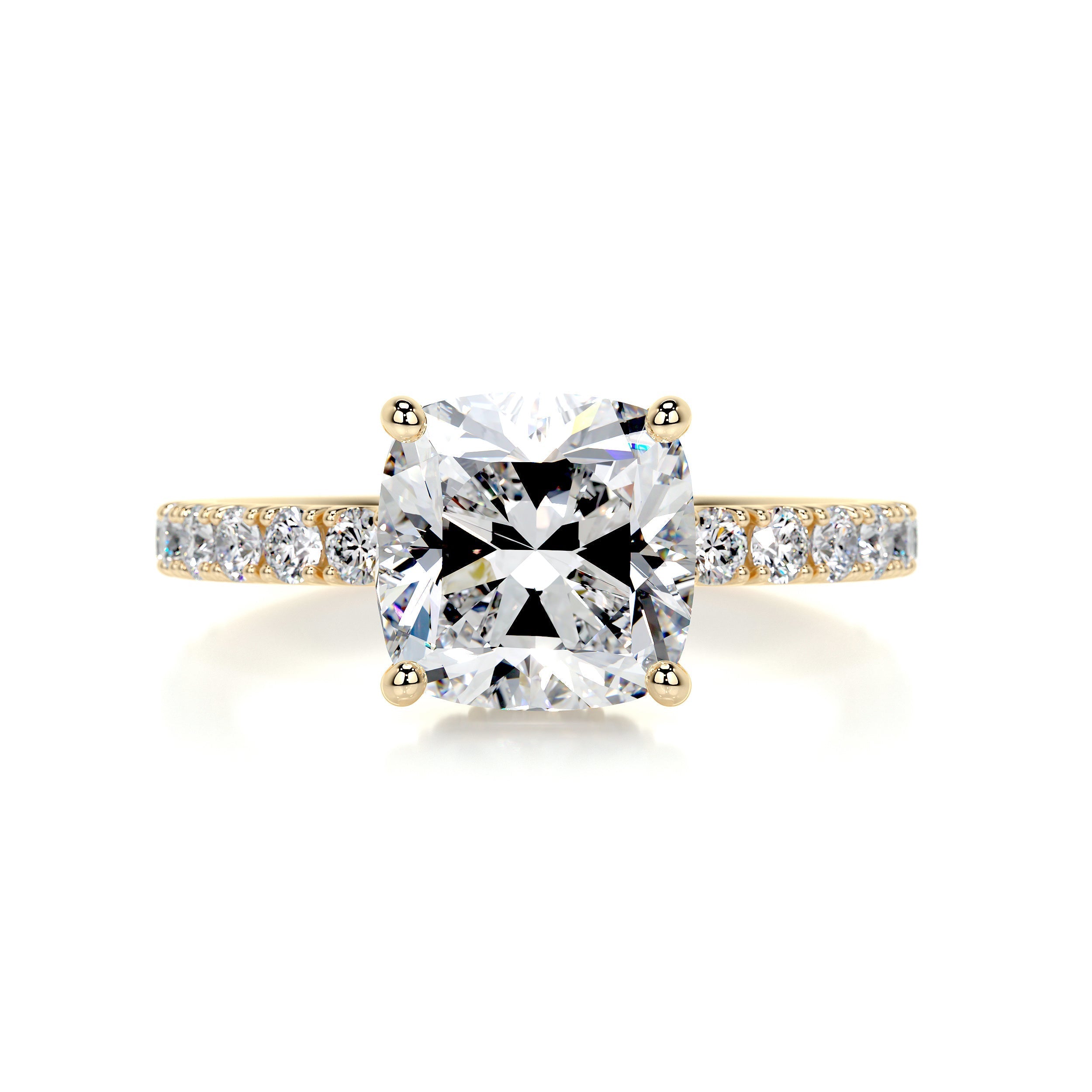 2.85 Carat Cushion Hidden Halo Moissanite Engagement Ring